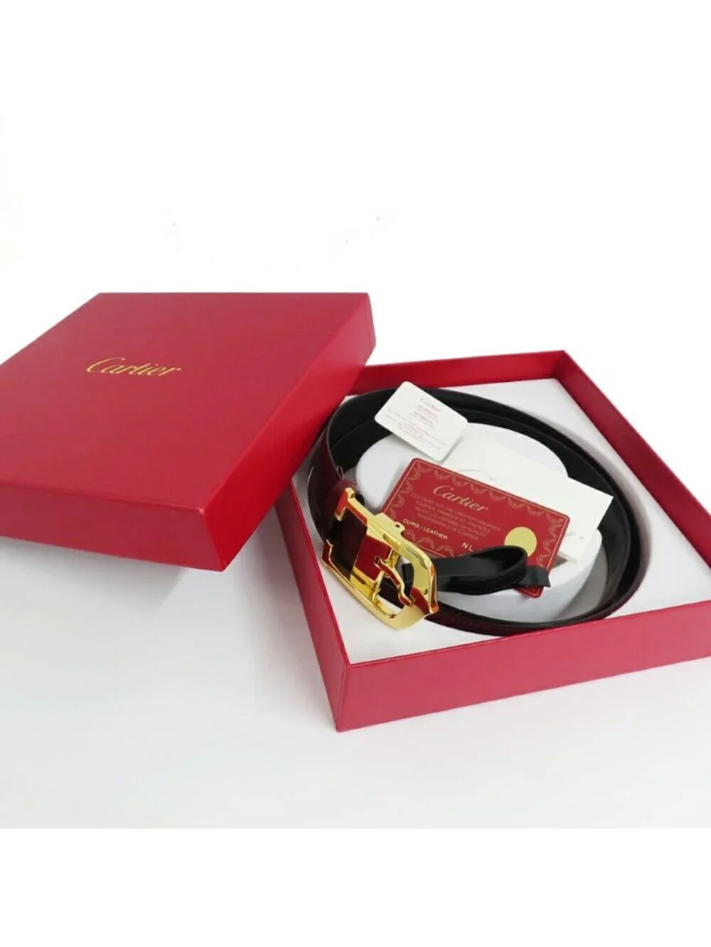 Cartier C Longue Reversible Belt Burgundy & Black Cles